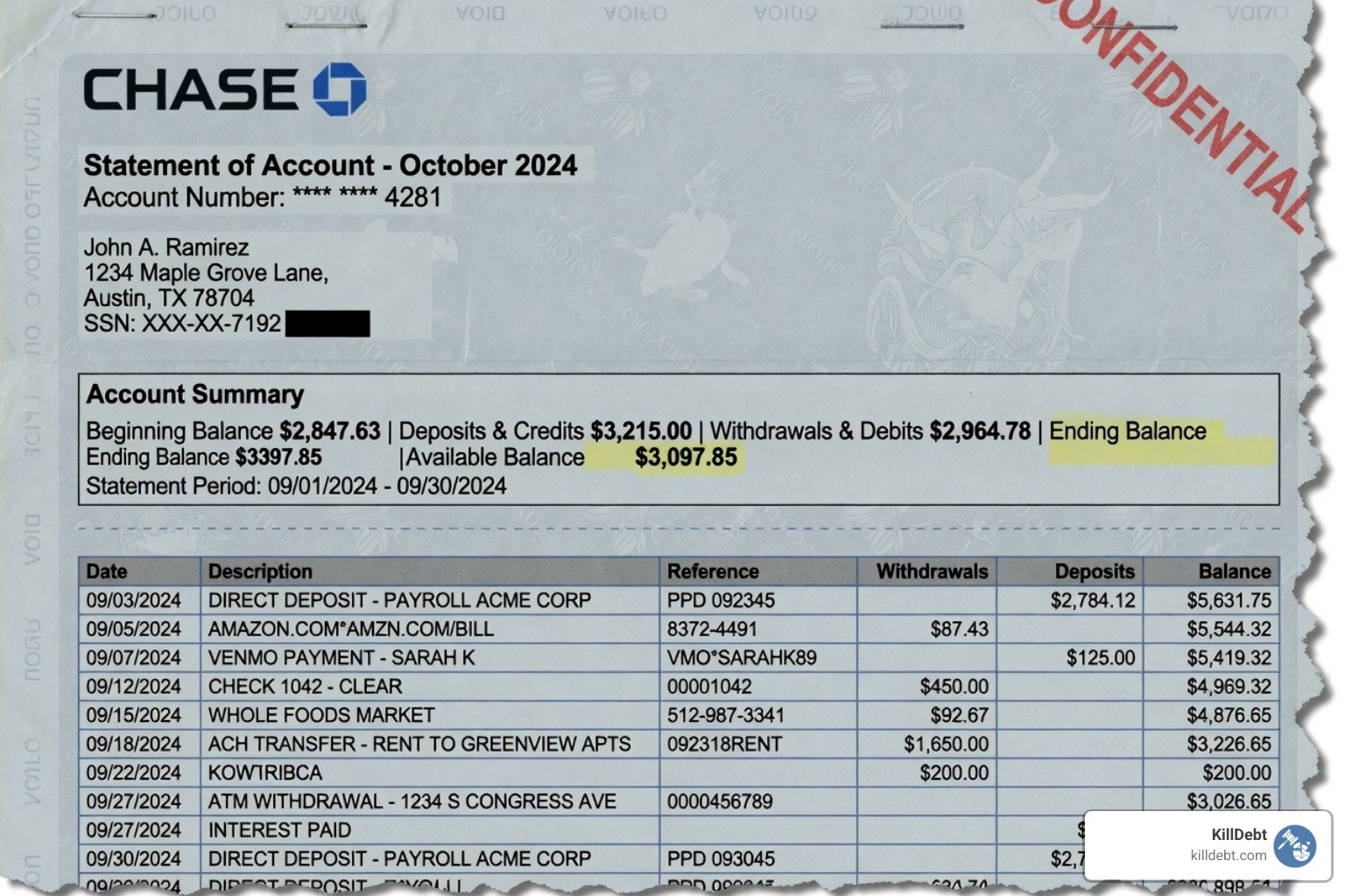 paycheck being shielded from a debt collector