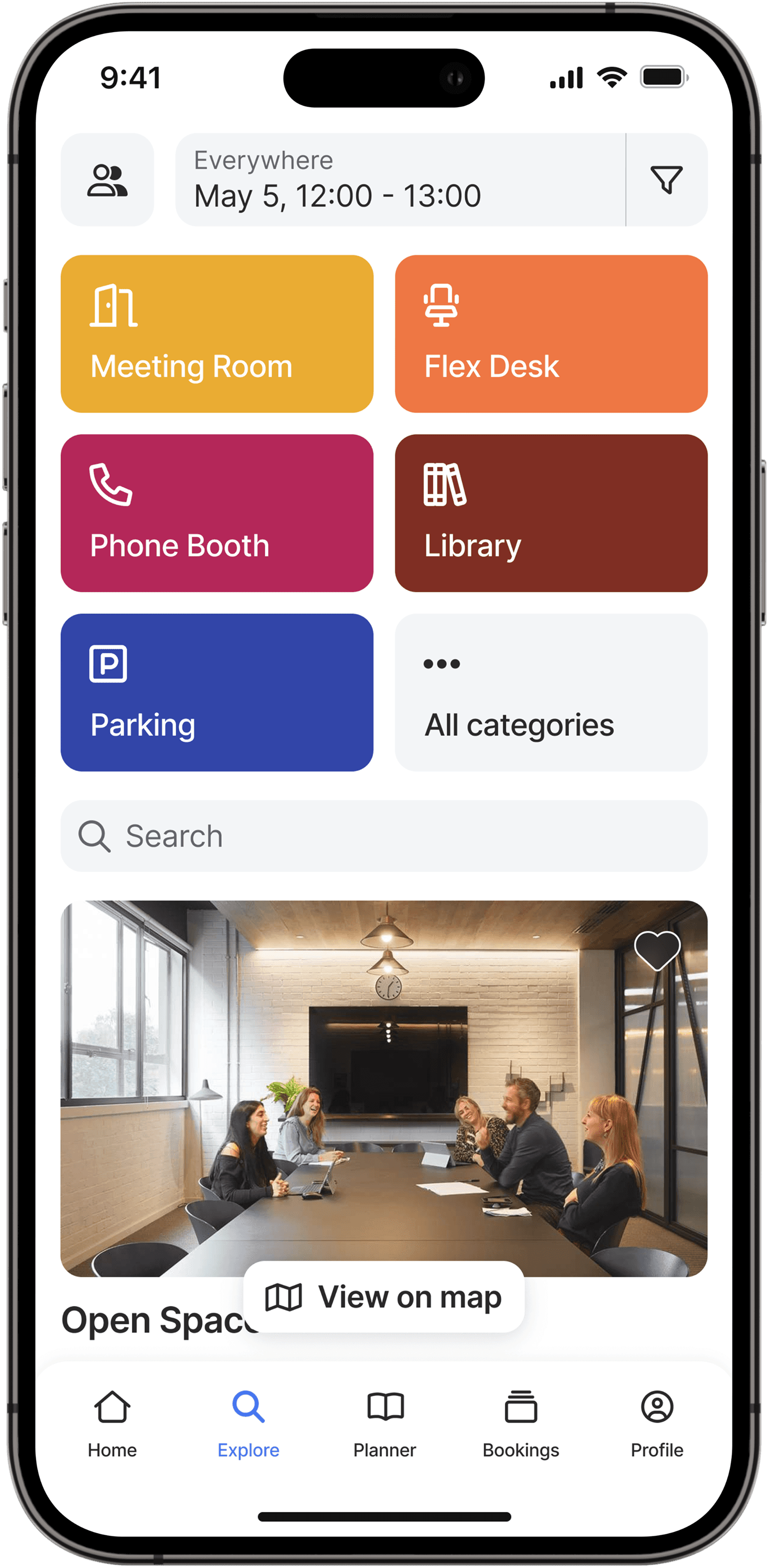 Room booking via app