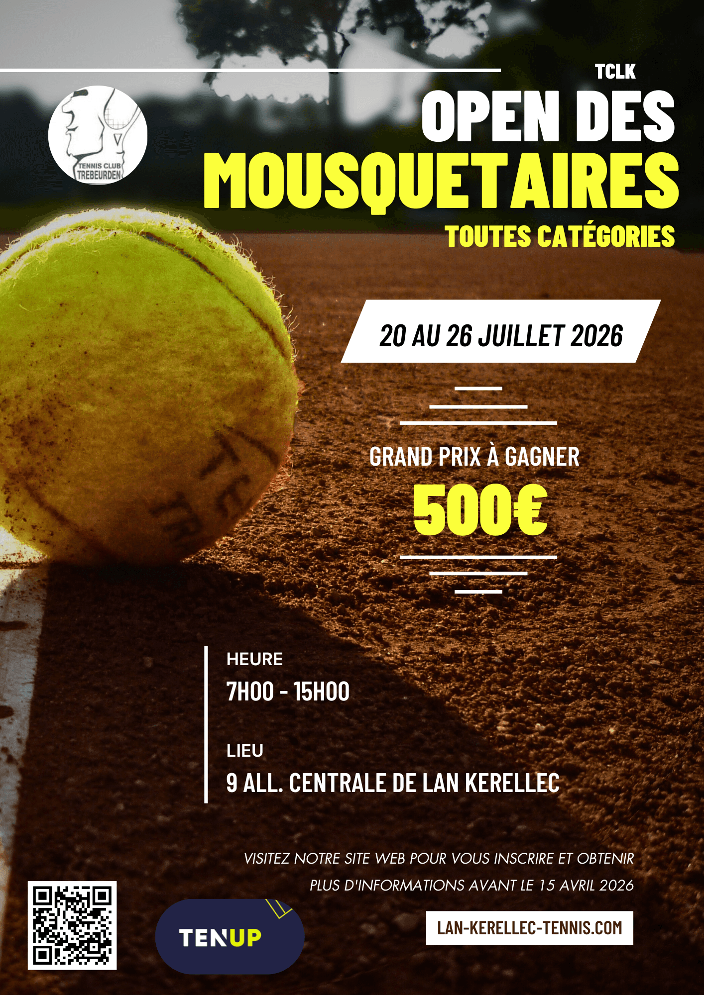 Affiche tournoi de tennis Trébeurden