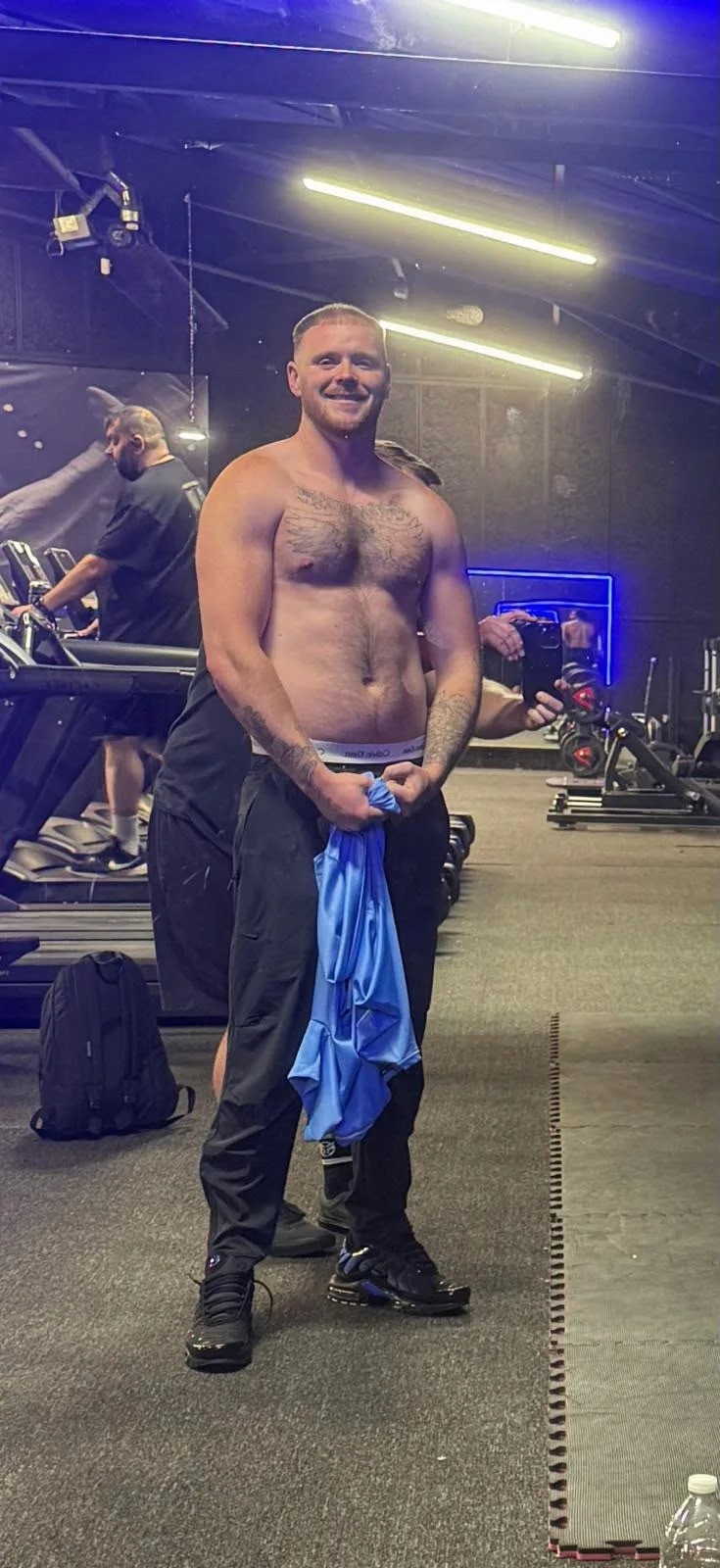 Man after fitness body transformation