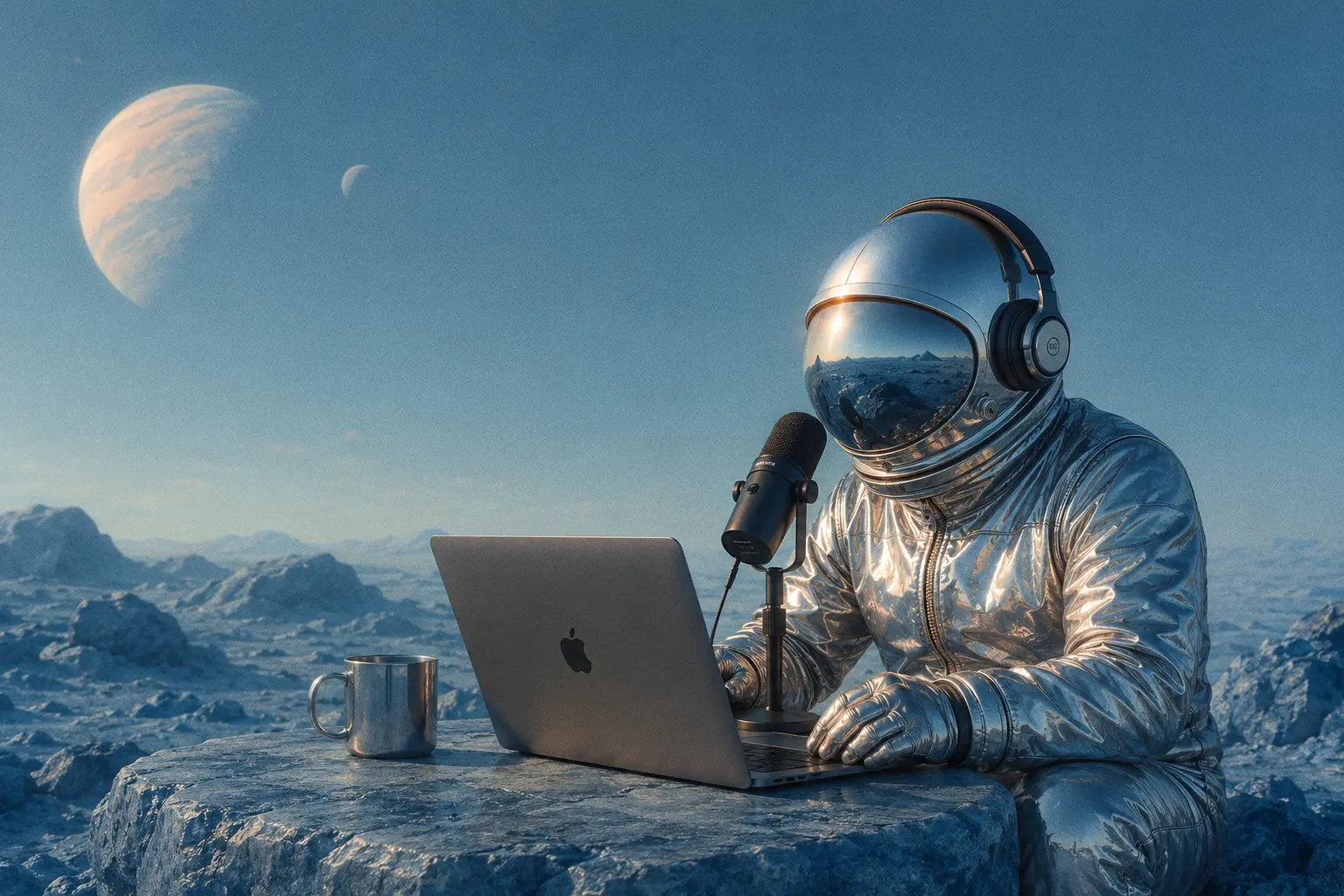 Podcasting astronaut