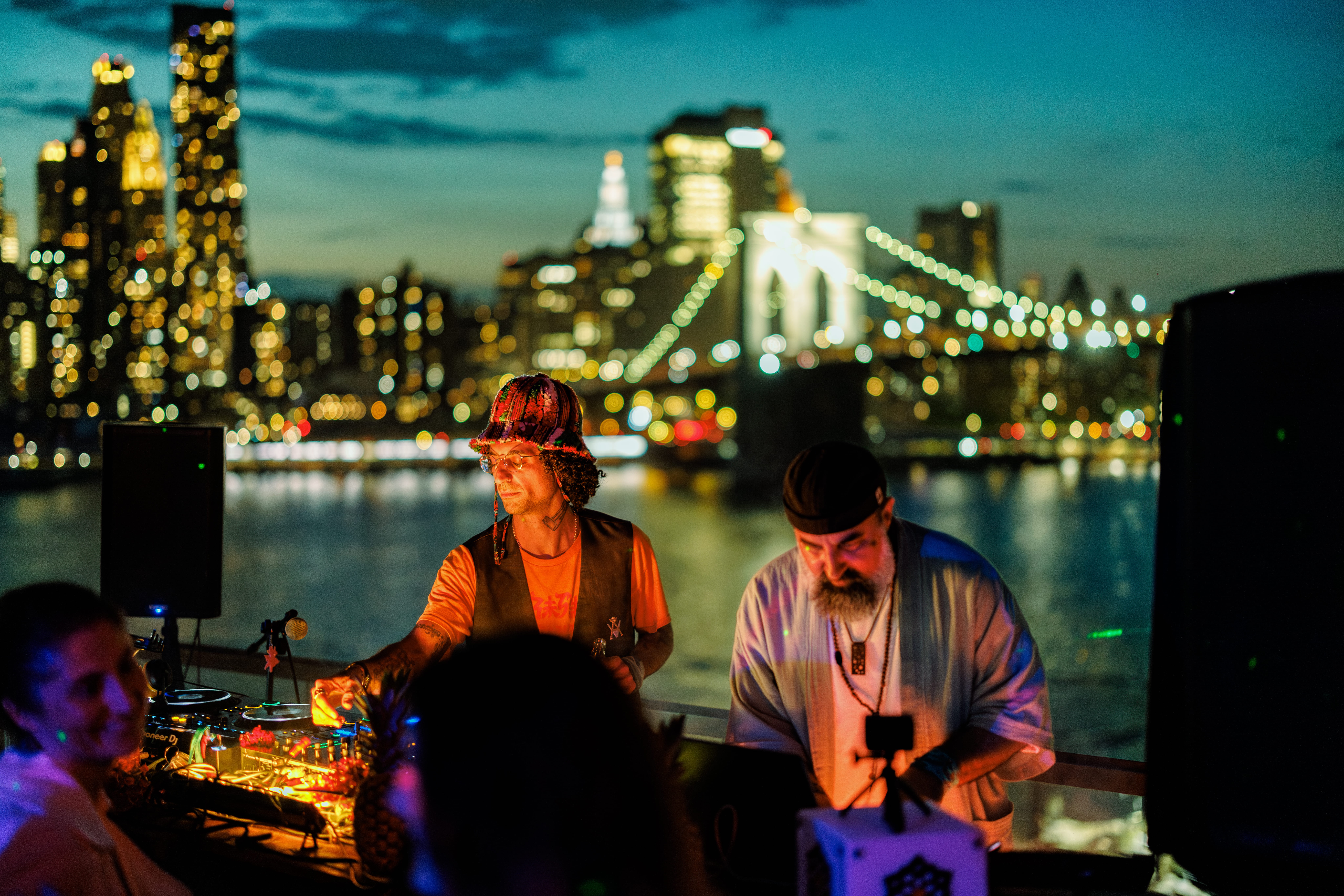 Close-up of joshua tree branches against a clear sky.