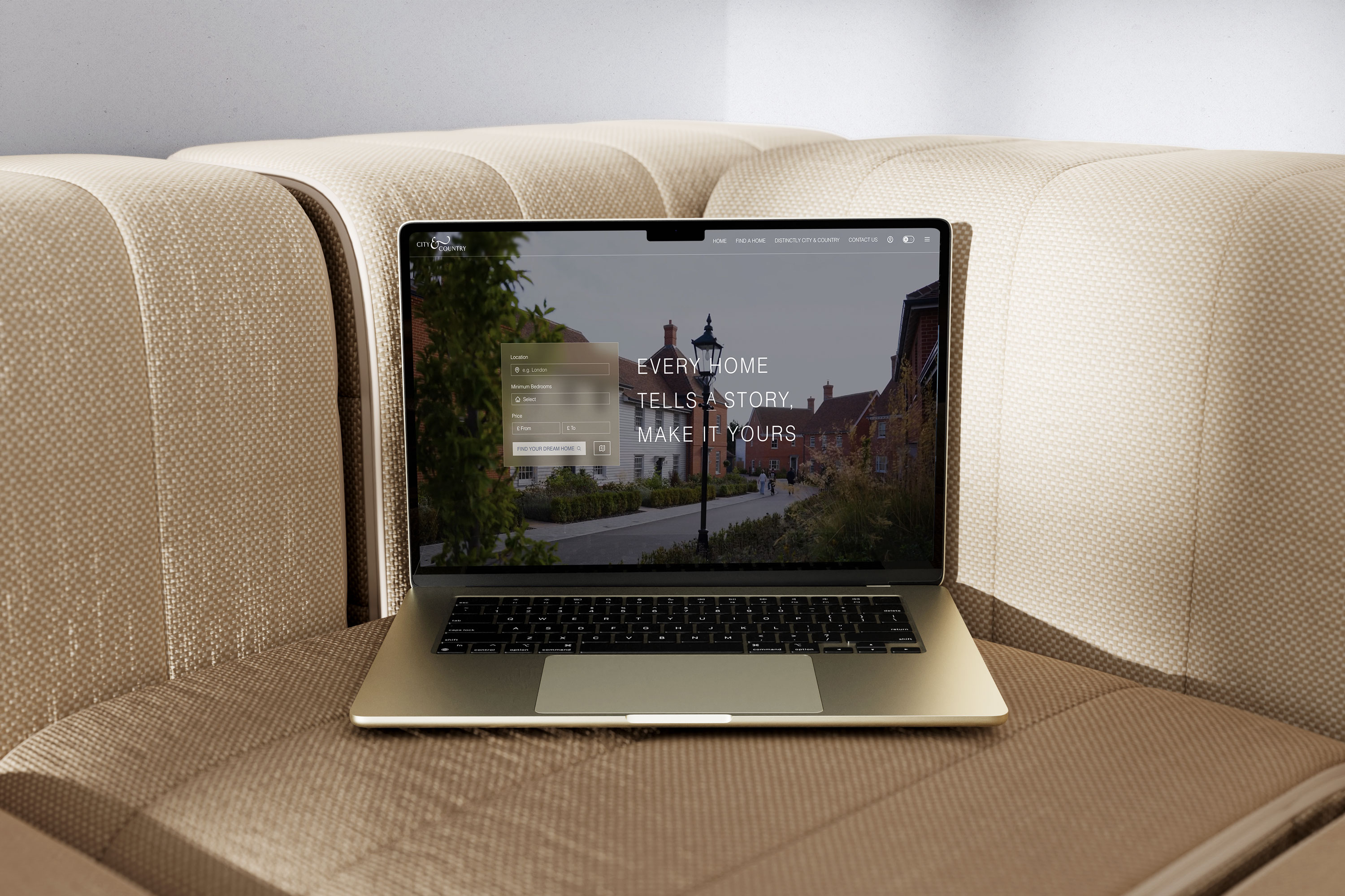 A laoptop left behind on a sofa