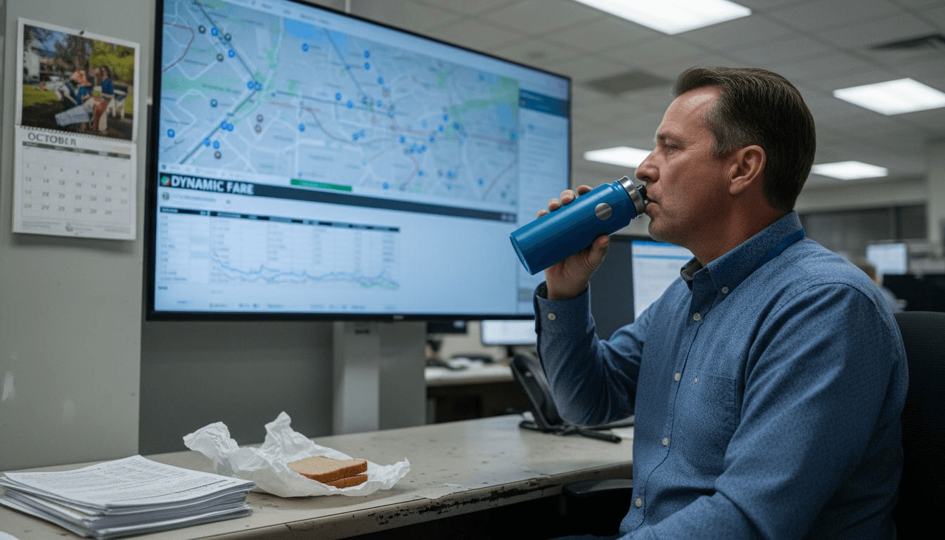 Dispatcher monitors dynamic pricing screen