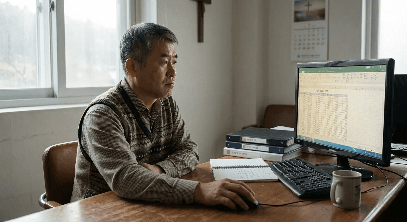 기록 누락과 관리의 어려움을 겪는 교회 장부 관리 현황