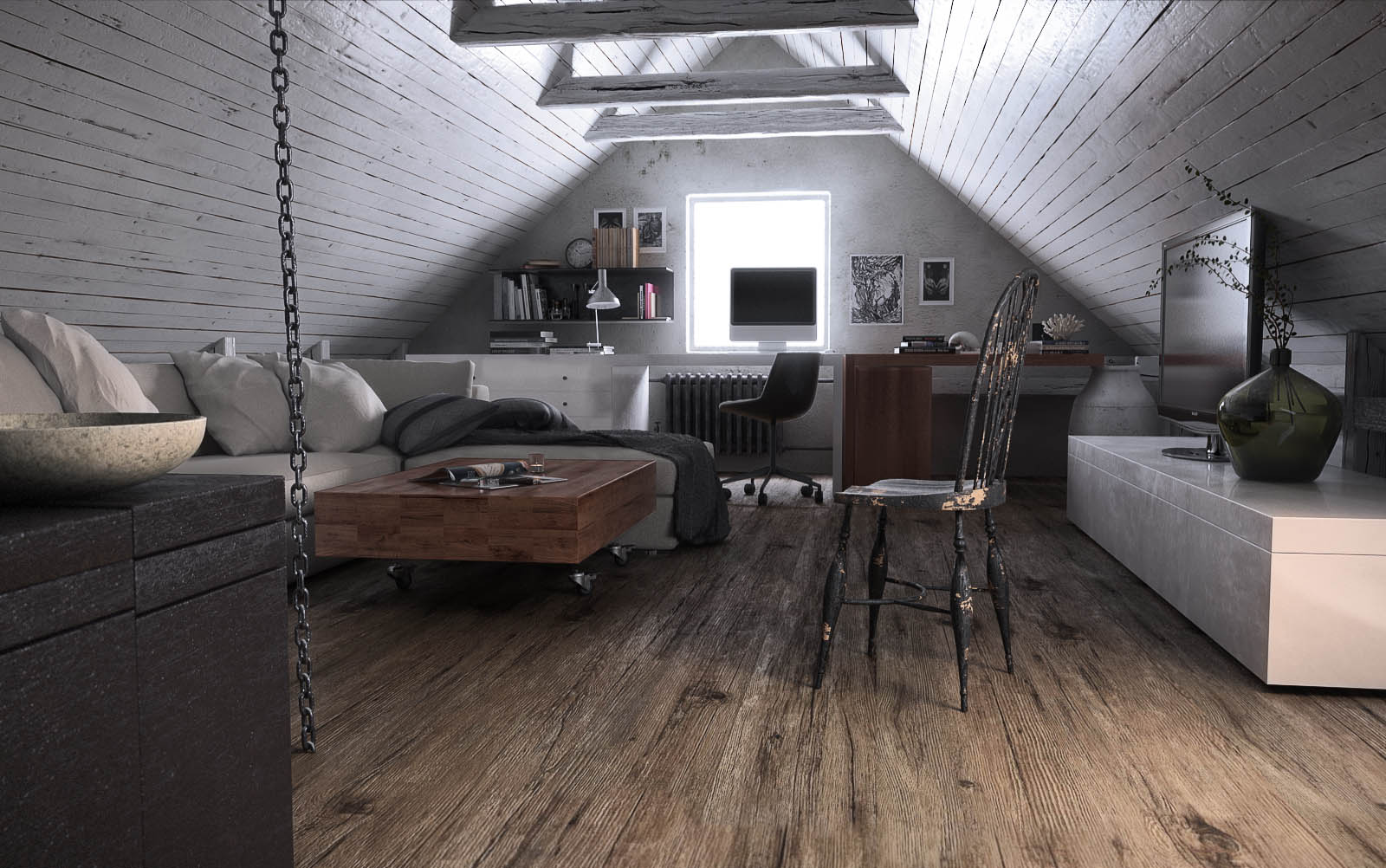 Contemporary kitchen Arch Vis - 3d Visualization scene.