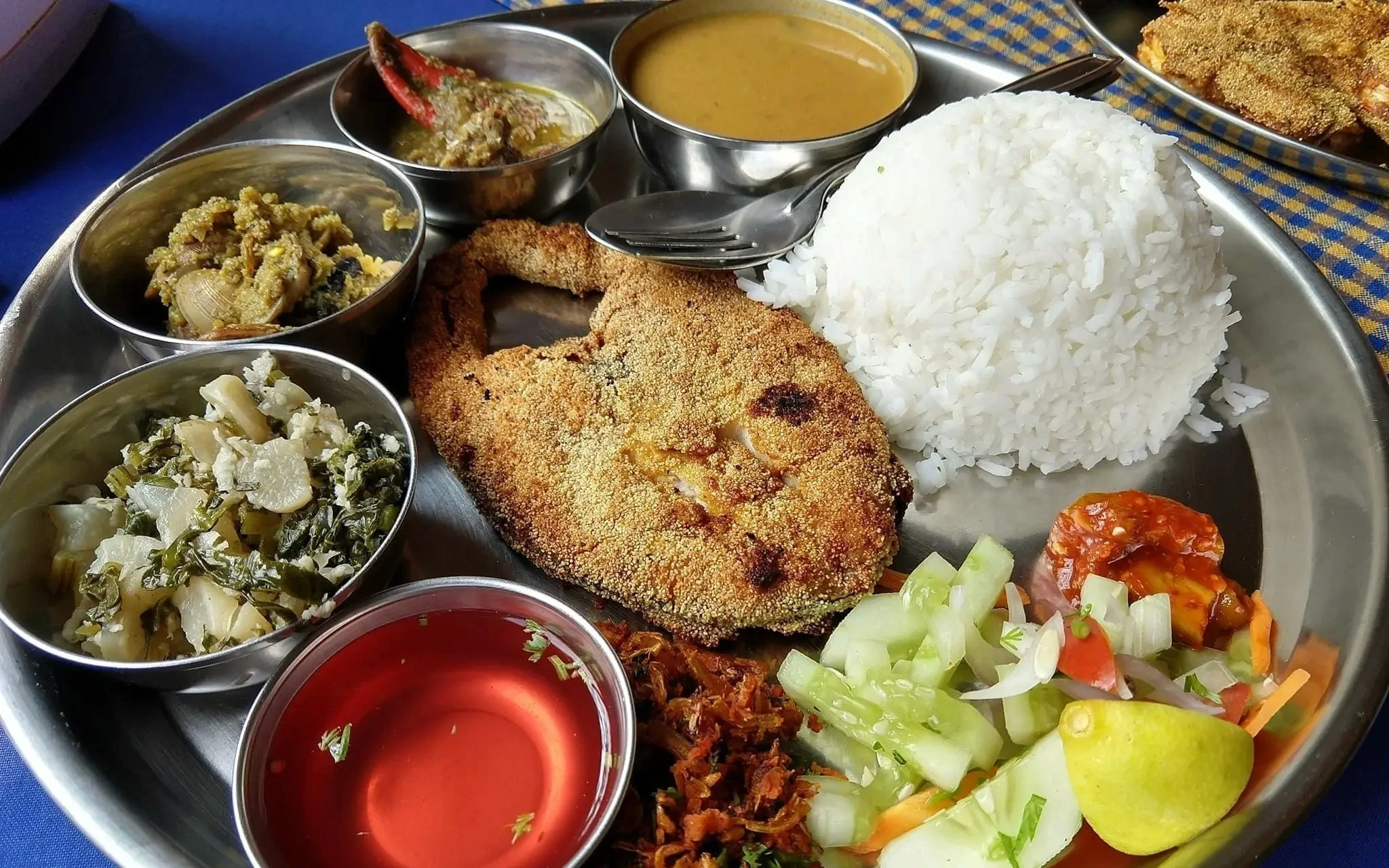 Traditional Goan fish thali meal