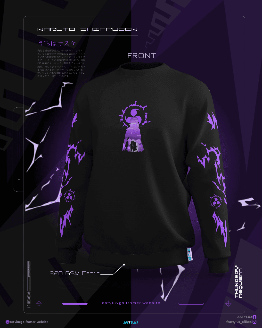 Thunder Requiem Black / Sasuke Inspired Sweatshirt