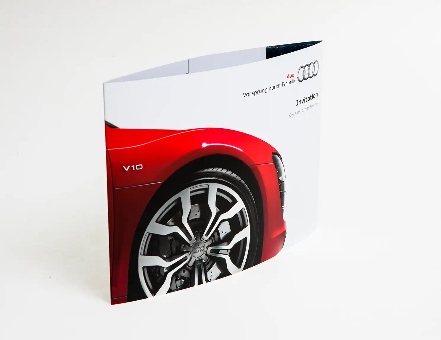 Photograph showing details of Audi event invite