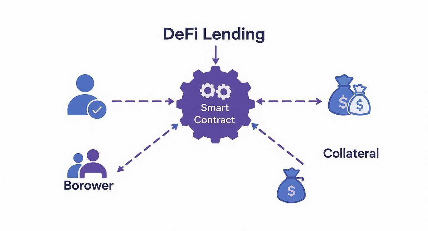 Infographic about defi lending explained