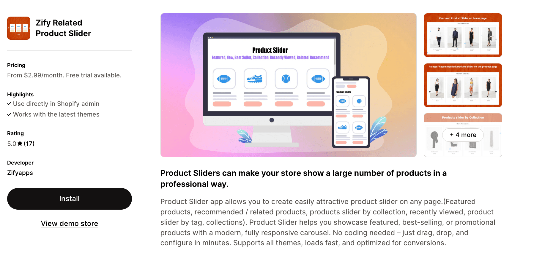 Zify Related Product Slider