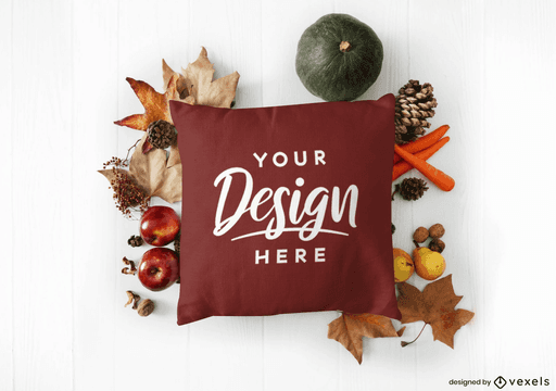 autumn pillow mockup