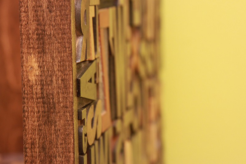 wooden engraved letters