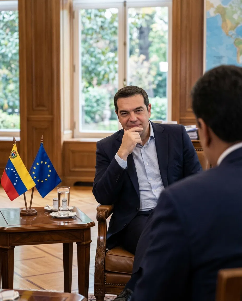 Alexis Tsipras addressing international developments