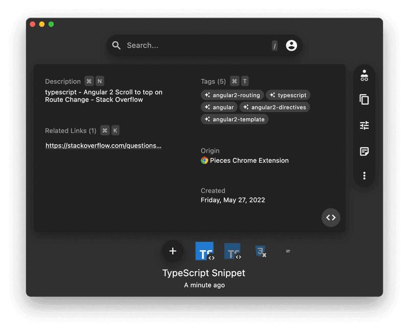 The auto-generated tags associated with the above snippet.