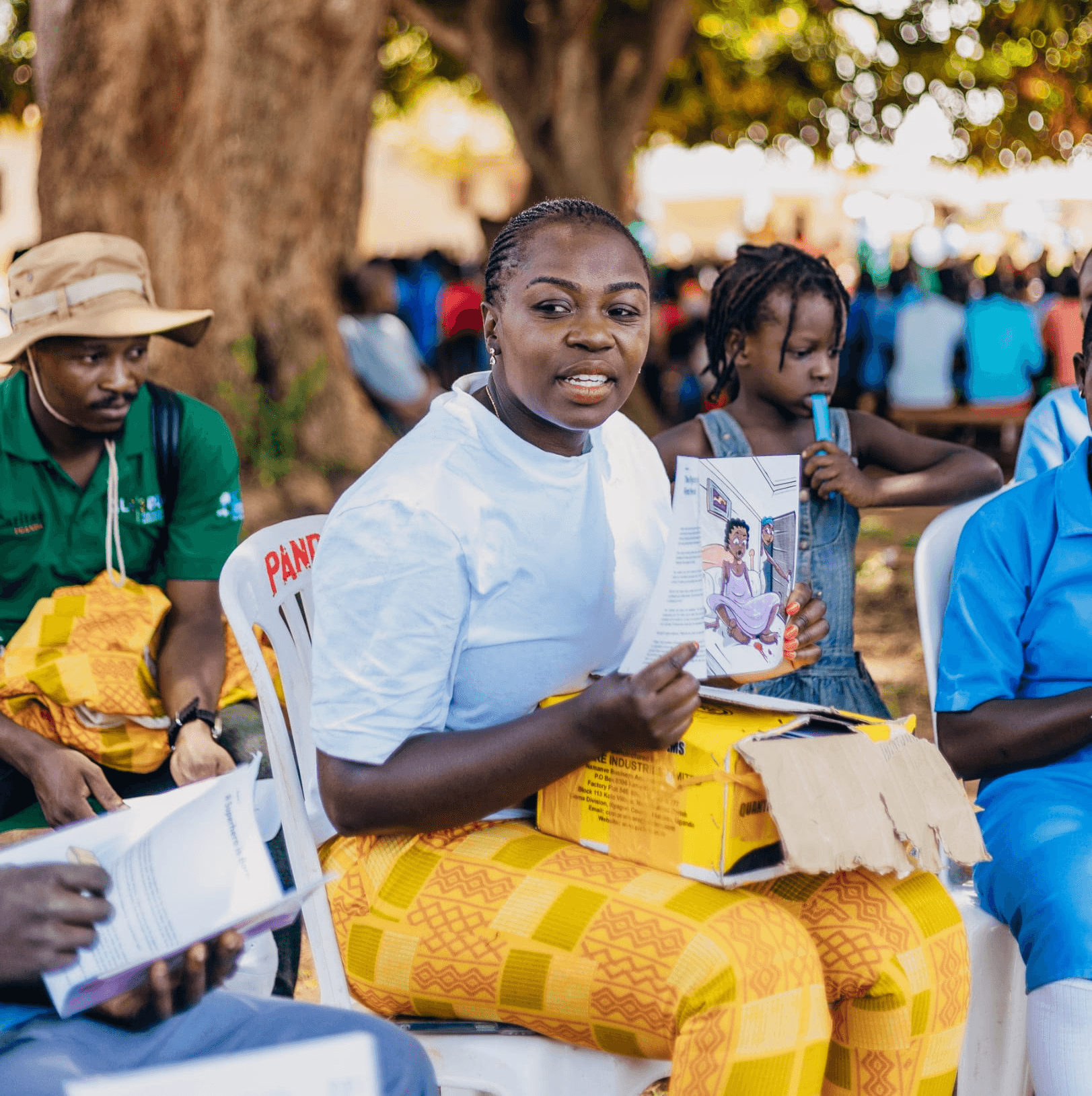 One of Mary's guests helping to prepare food