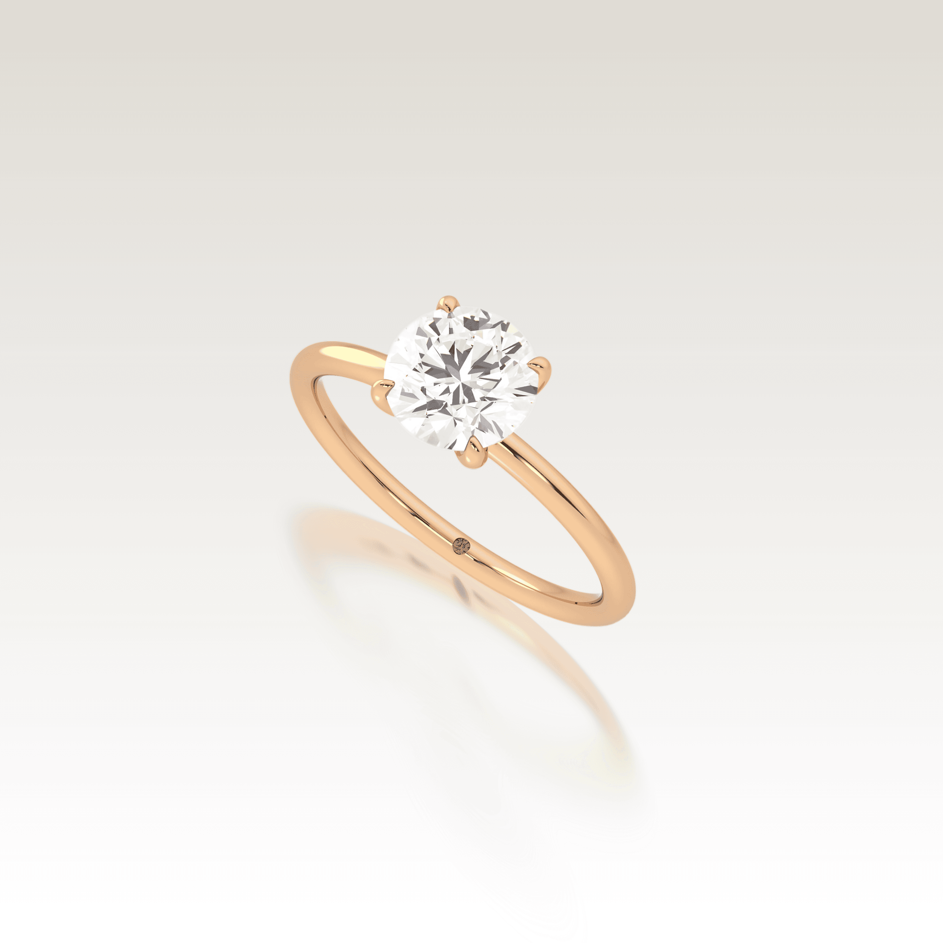 Solitaire Round Love Knot Diamond Ring image 1