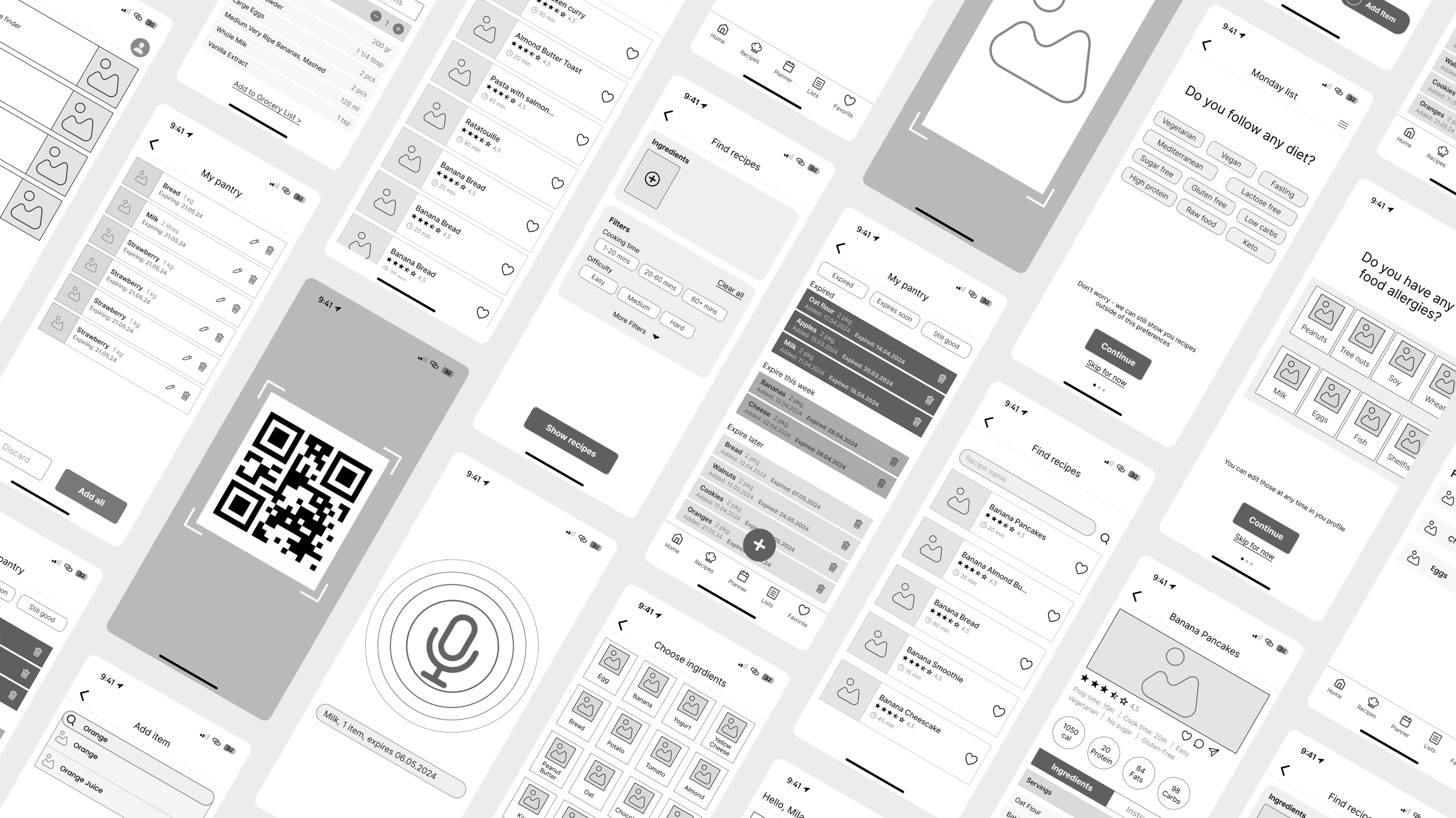 Collage of wireframes