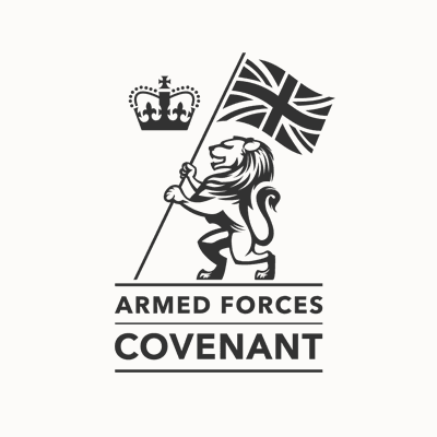 Armed Forced Covenant logo showing a lion holding a UK frag