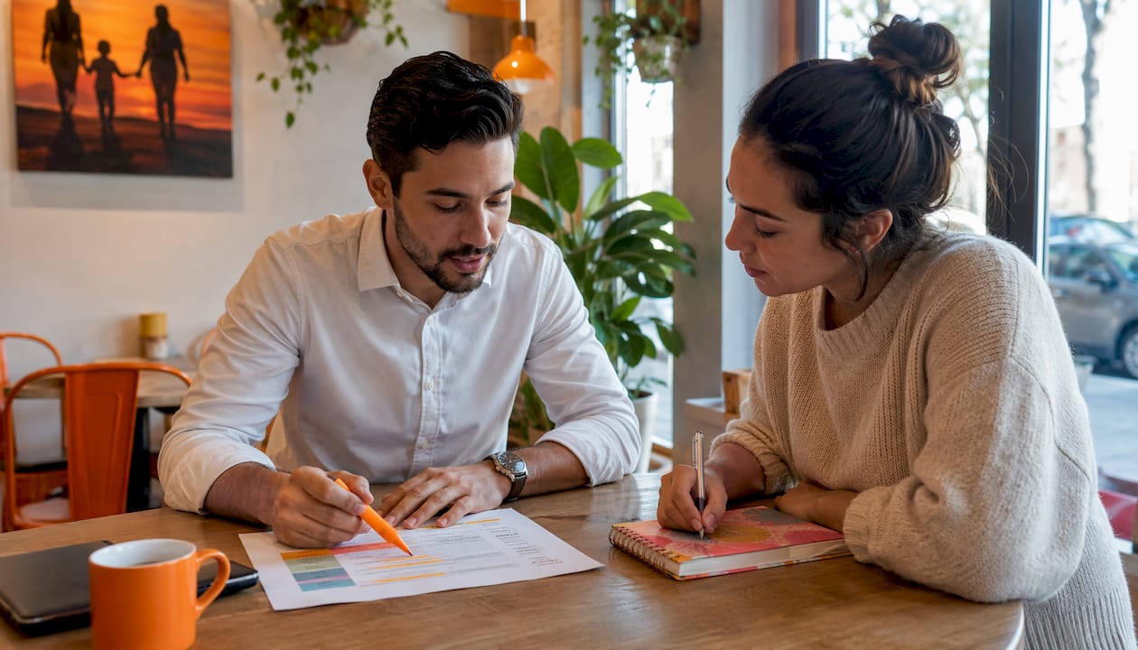 Clinician and parent discussing therapy costs