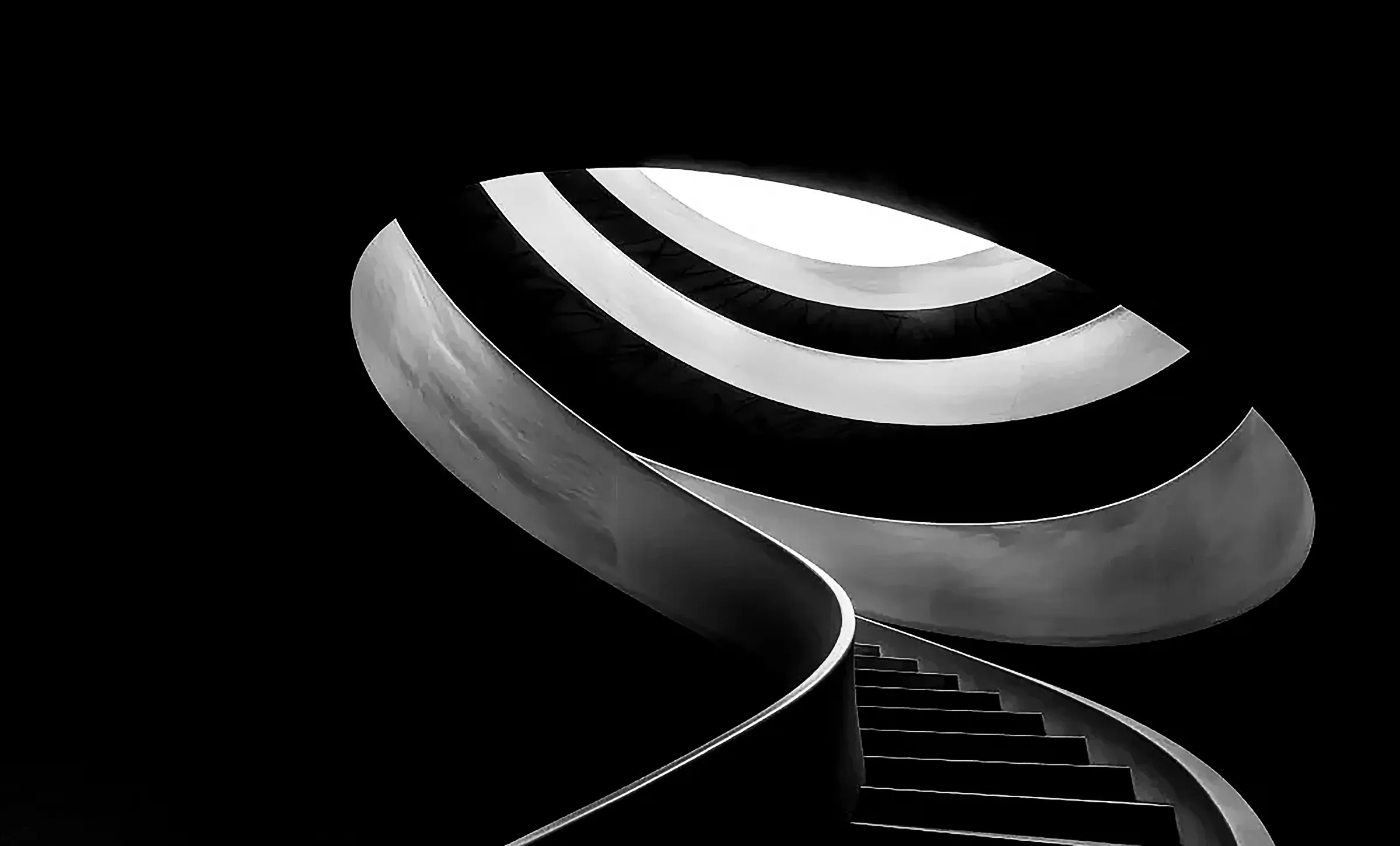 spiral staircase in dark 