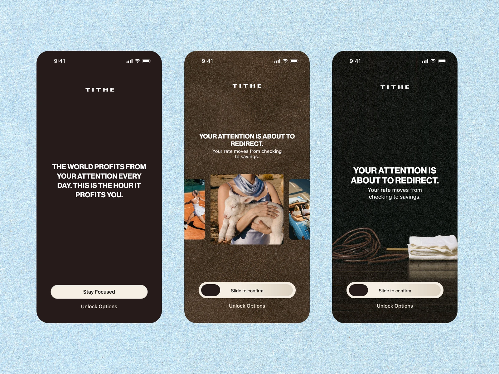 Tithe — Onboarding screens