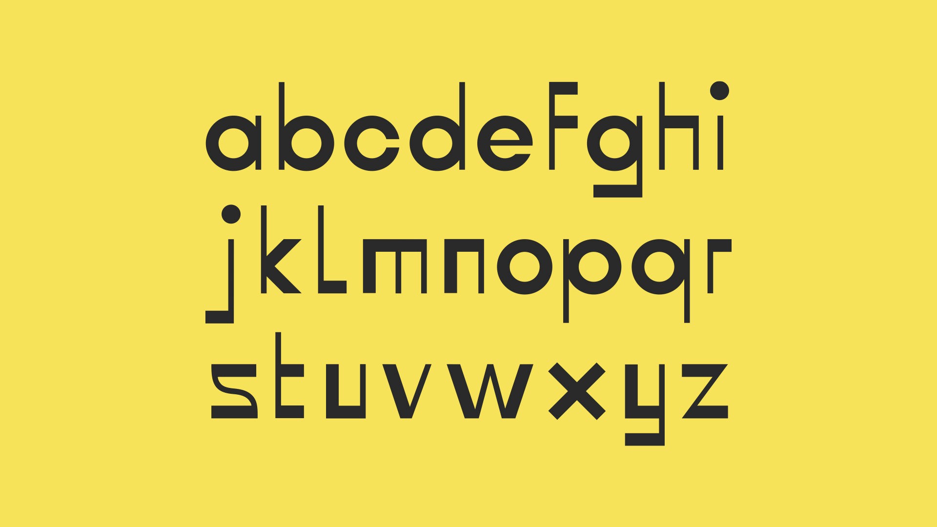 black custom alphabets on yellow background
