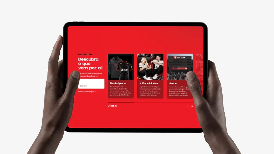 Detalhe visual do site da Medellin Games pela Wama