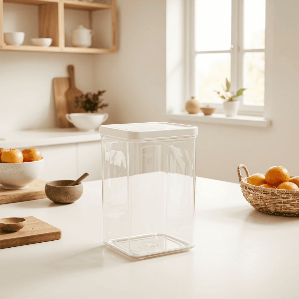 product photography of a bottle of storage container