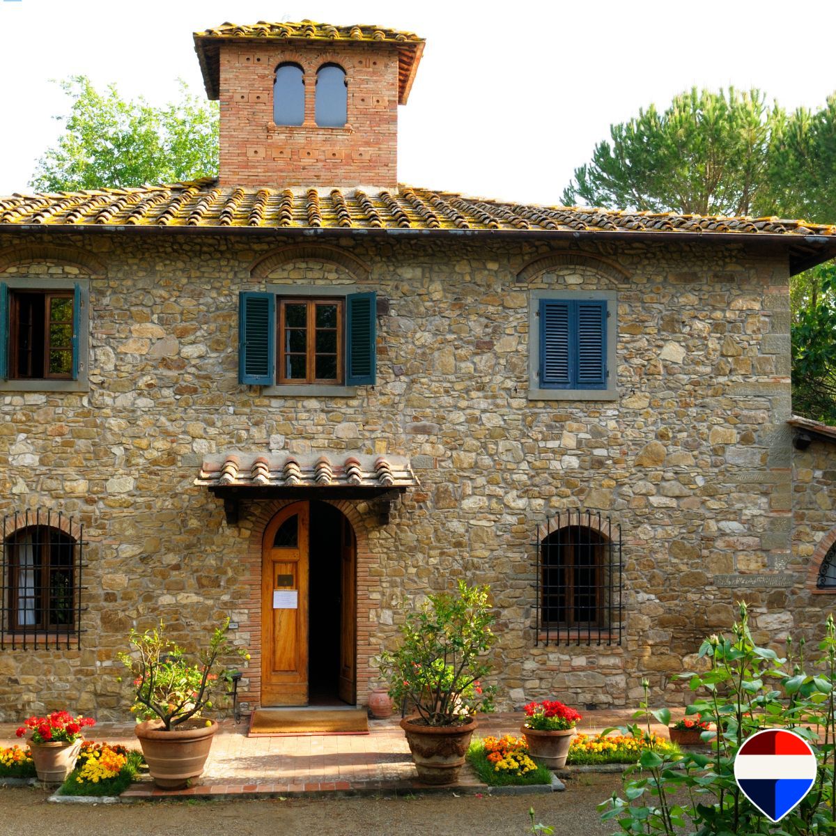 A stone farmhouse restored to its original character in the Tuscan Maremma