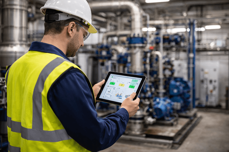 wprkman holding tablet