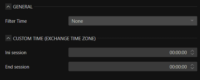 Time Filter settings