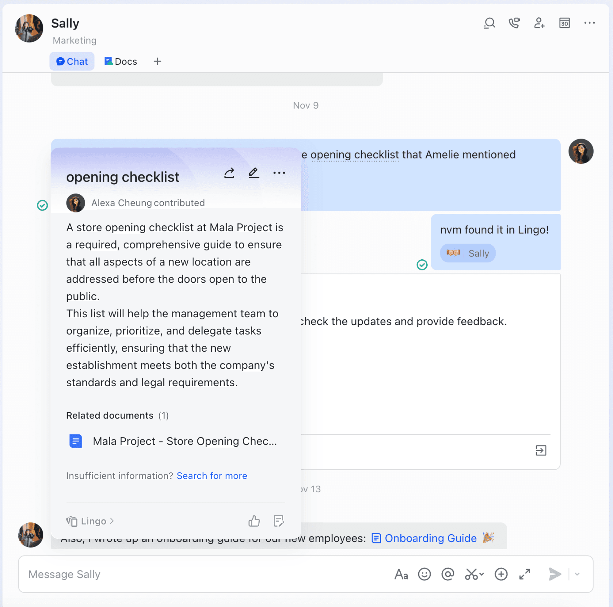 Enterprise search software helps find important information quickly, making teamwork easier and faster. Lark goes a step further by combining different work tools into one easy-to-search place. It also automatically explains terms and jargon to users, making it even more useful.