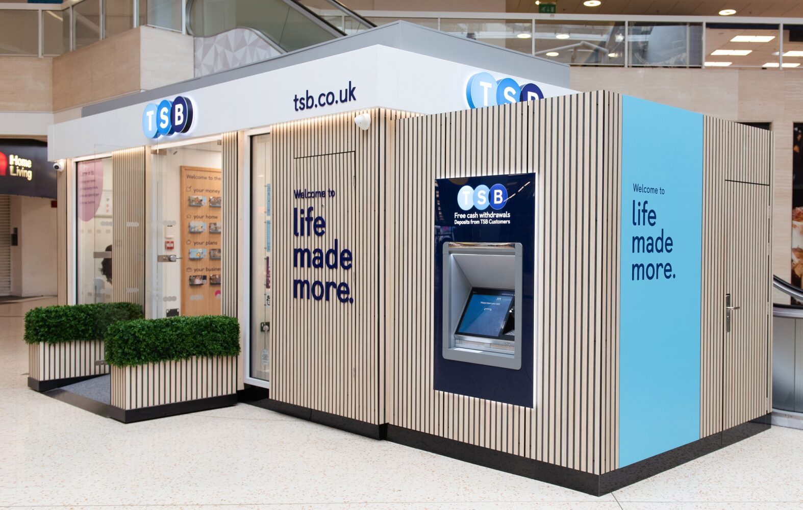 A TSB pod on a shopping mall