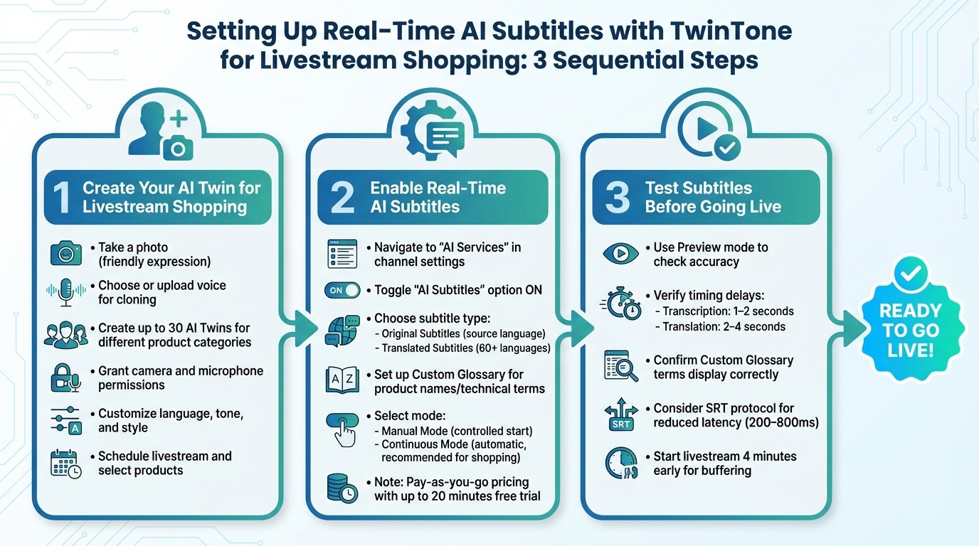 How to Set Up Real-Time AI Subtitles for Livestream Shopping in 3 Steps