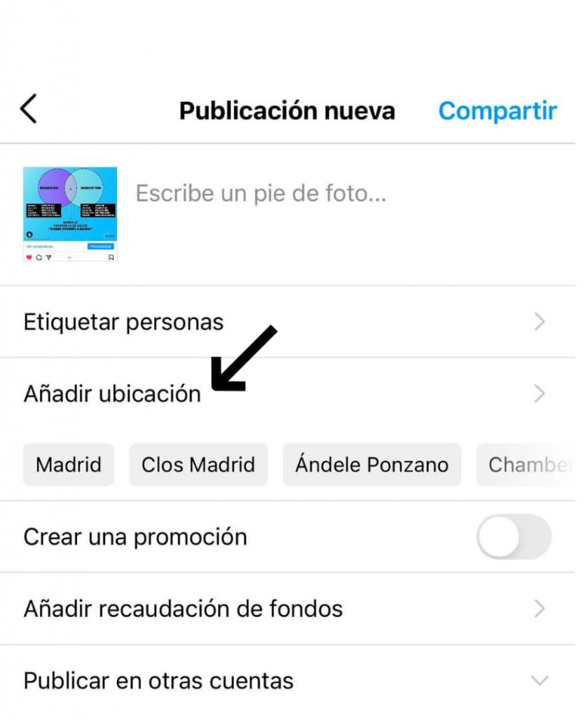 obtención de seguidores con el añadido de ubicación