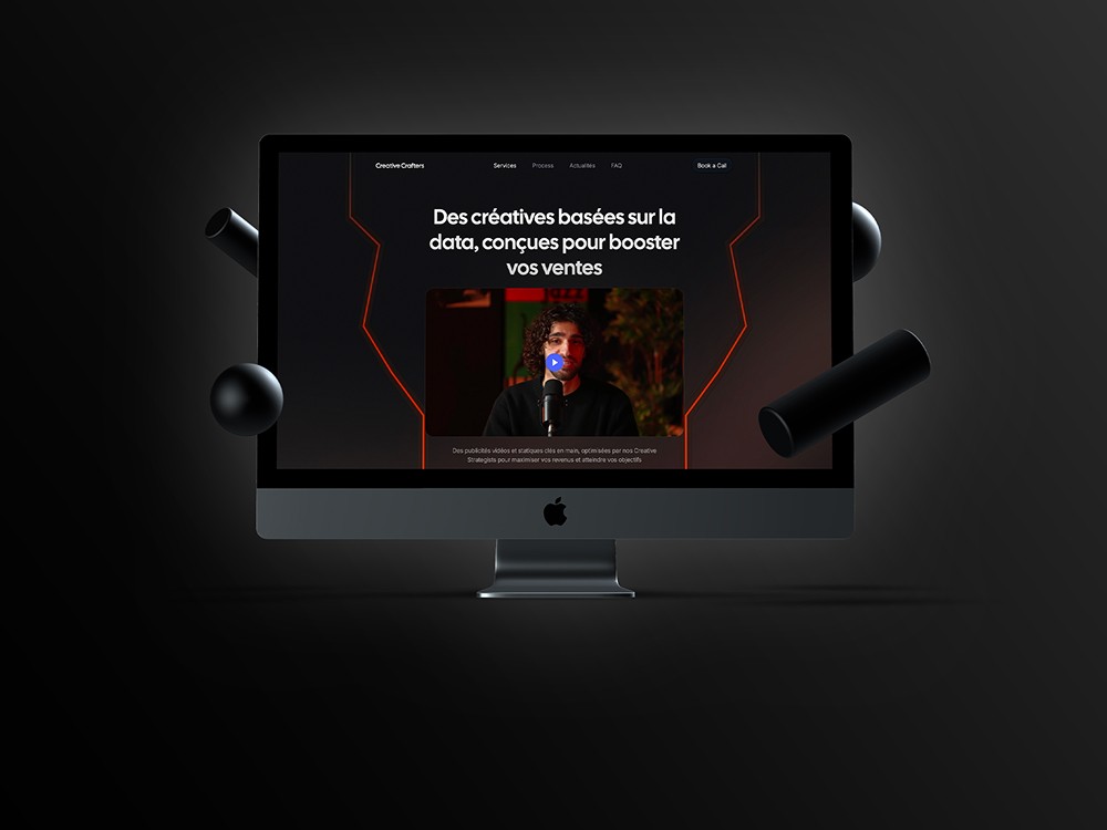 Site web de Creative Crafters pour création de contenus publicitaires, conçu par Keyz Digital.