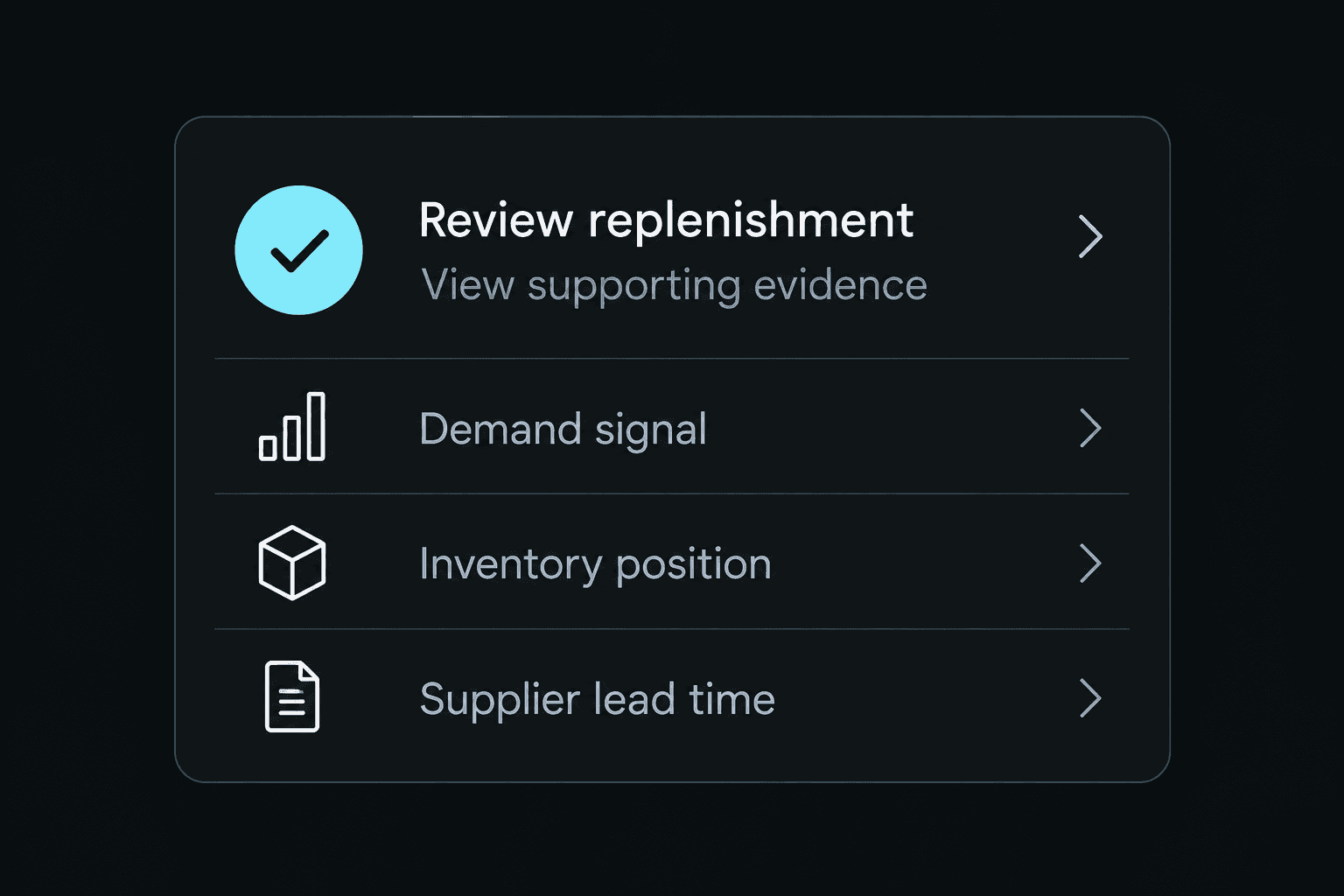 Actionable recommendation list with supporting evidence