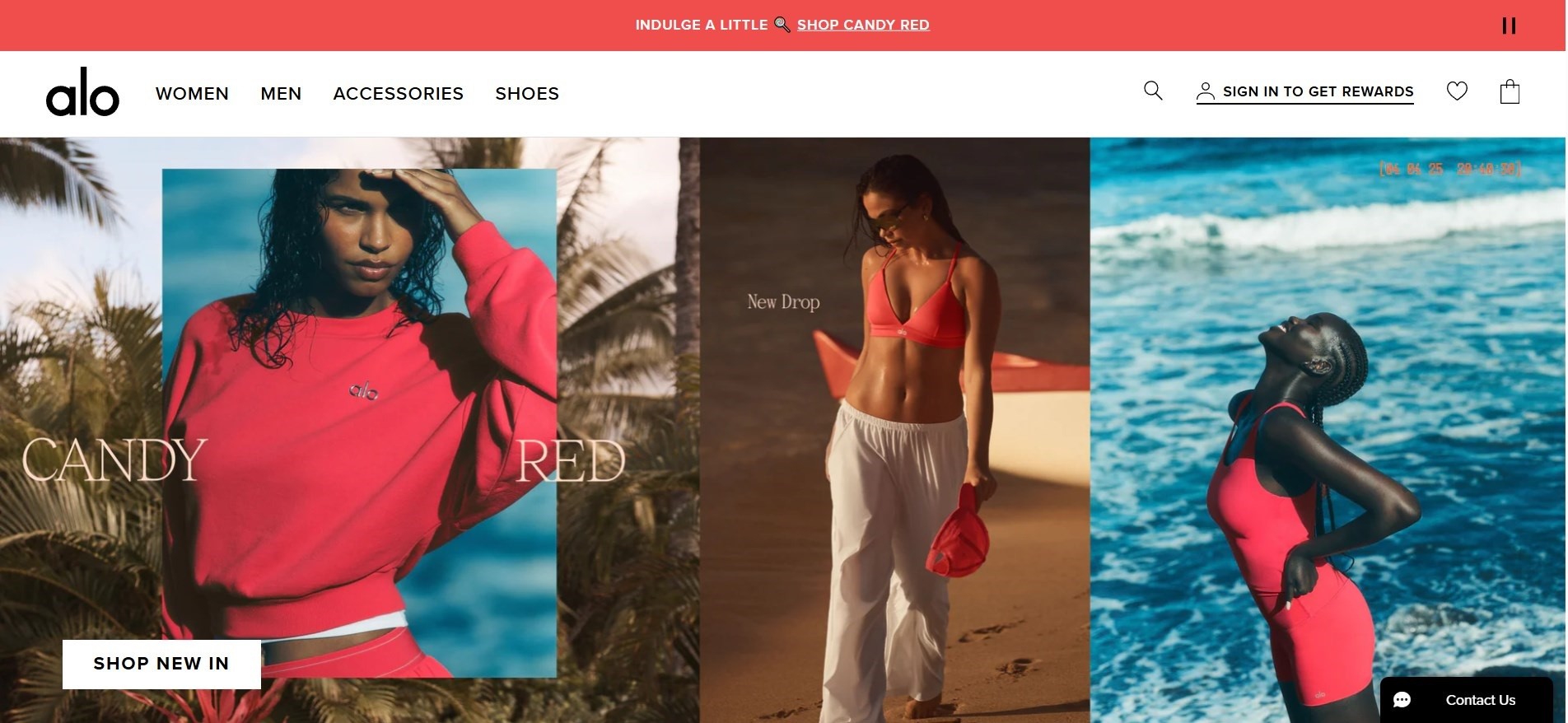 Alo Yoga’s homepage