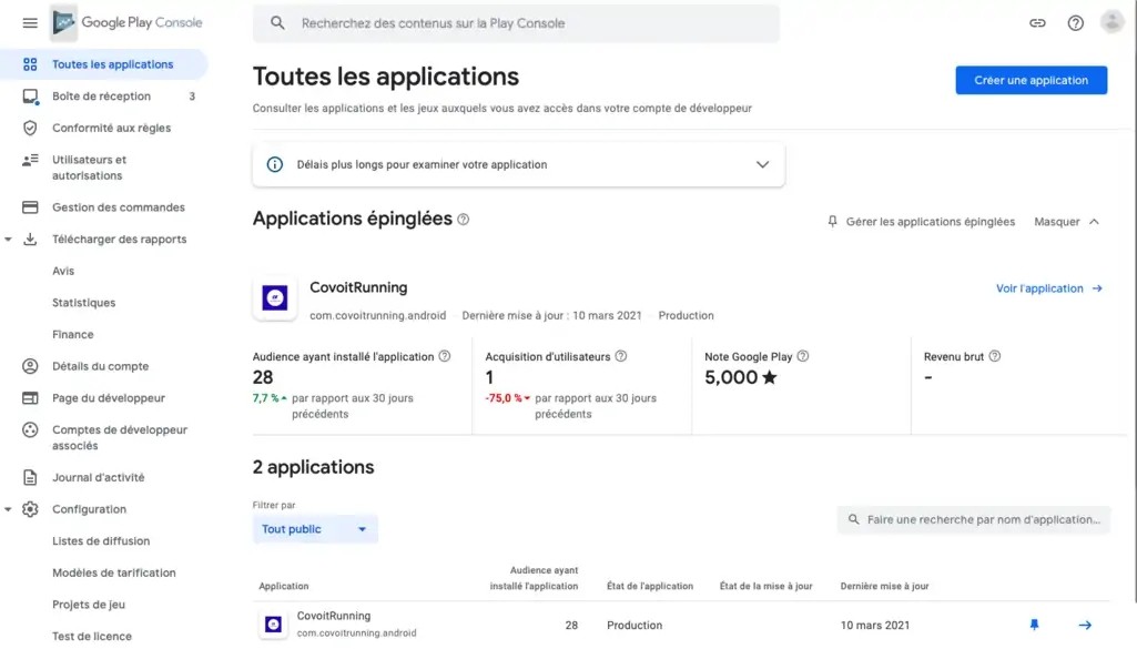 Interface Google Play