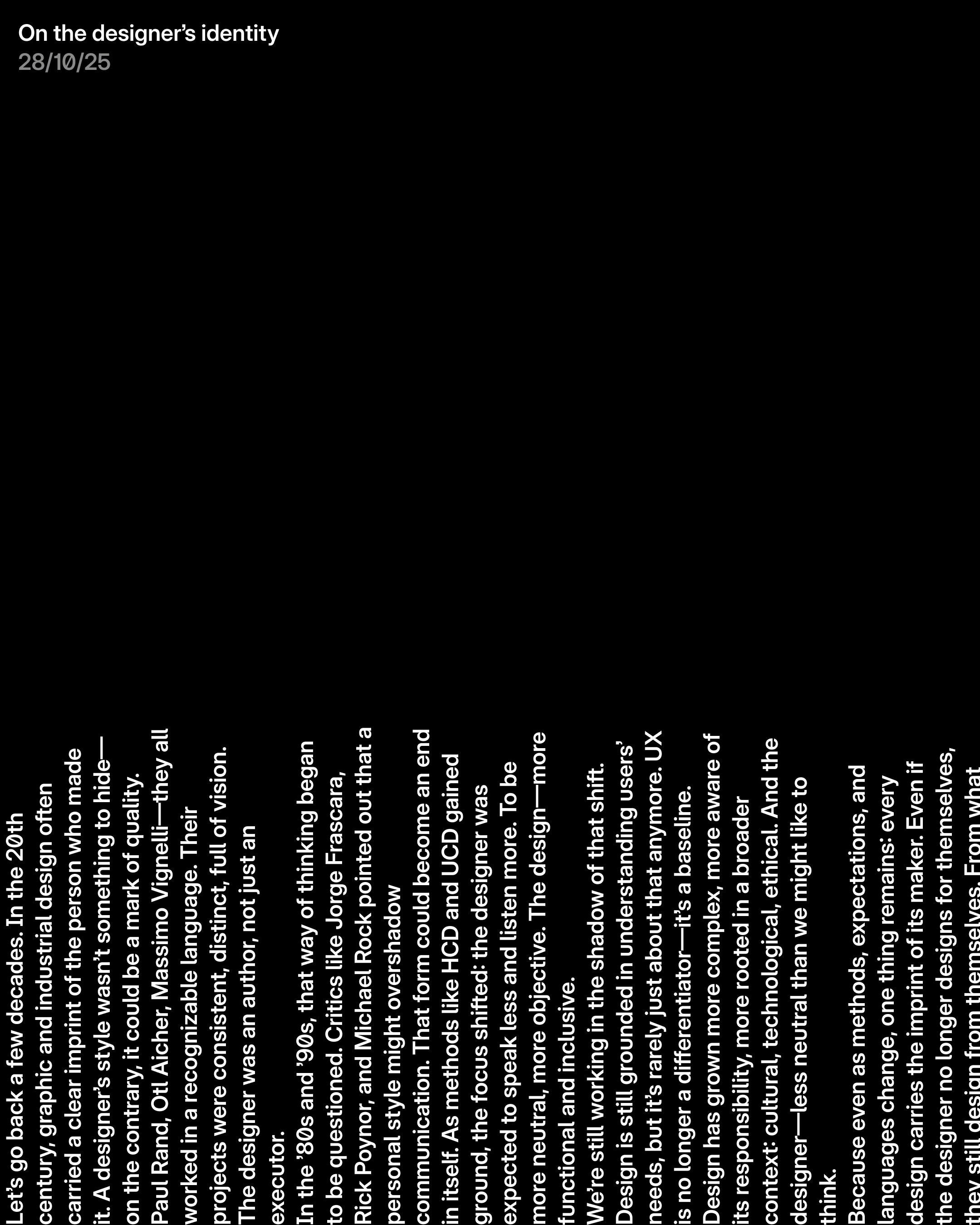 Thought - On the designer’s identity - thumbnail