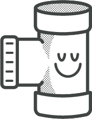 Smiling pipe fitting with T-junction