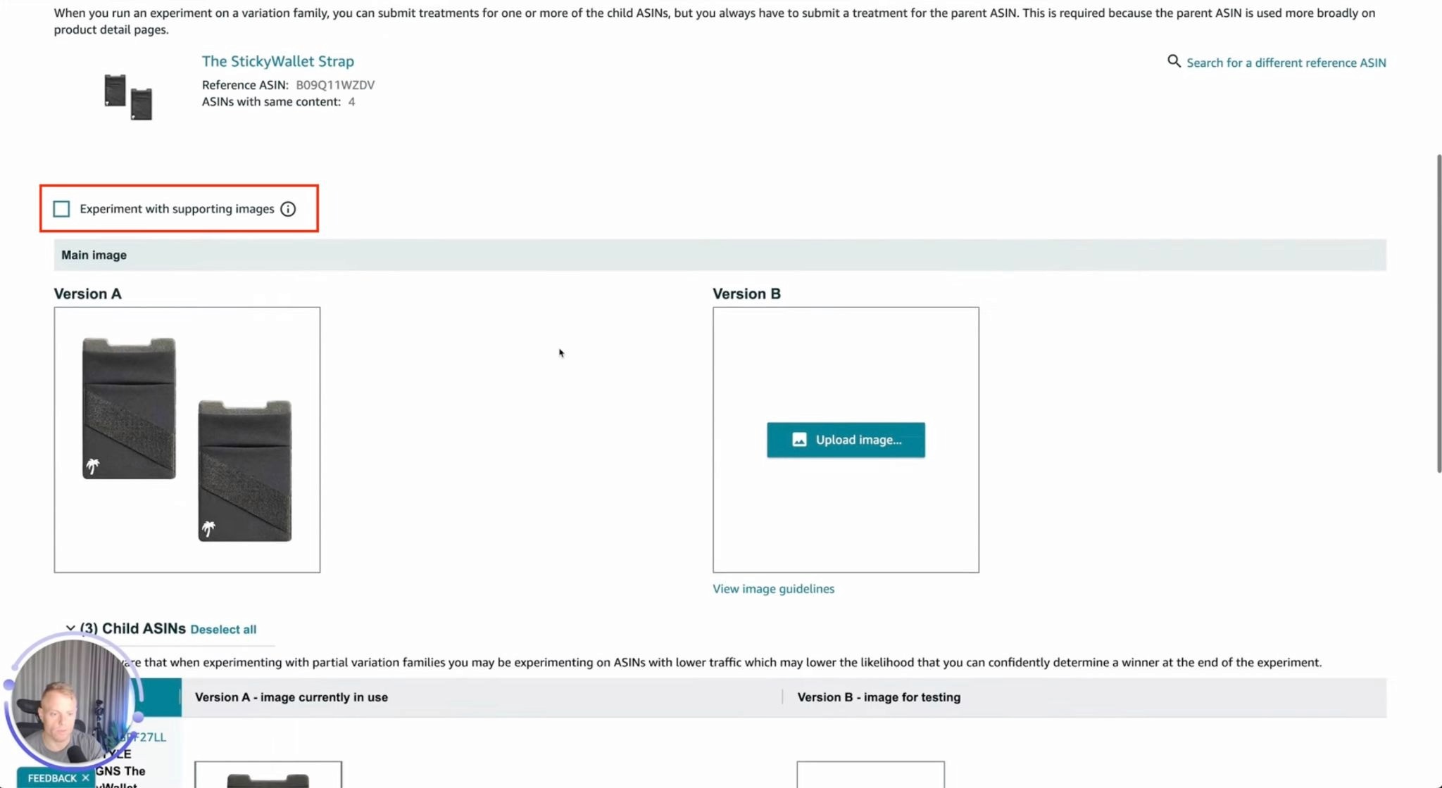 Choosing Amazon Main Image for A/B Testing in Manage Your Experiments