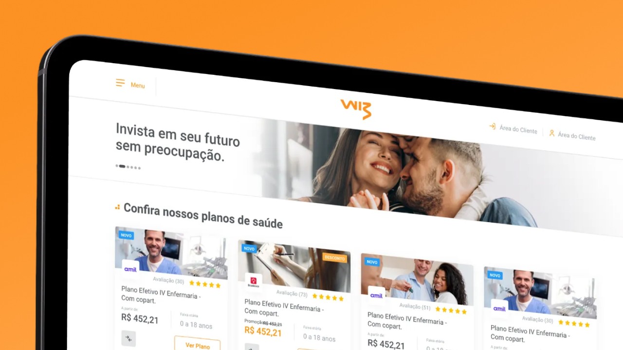 Componentes do sistema Wiz Benefícios projetados pela Wama