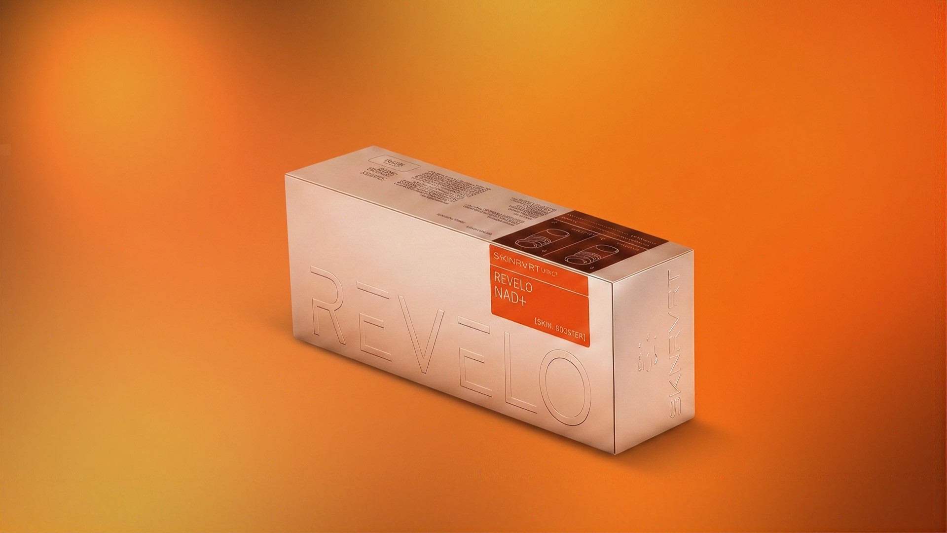 REVELO NAD+ carton against a warm gradient