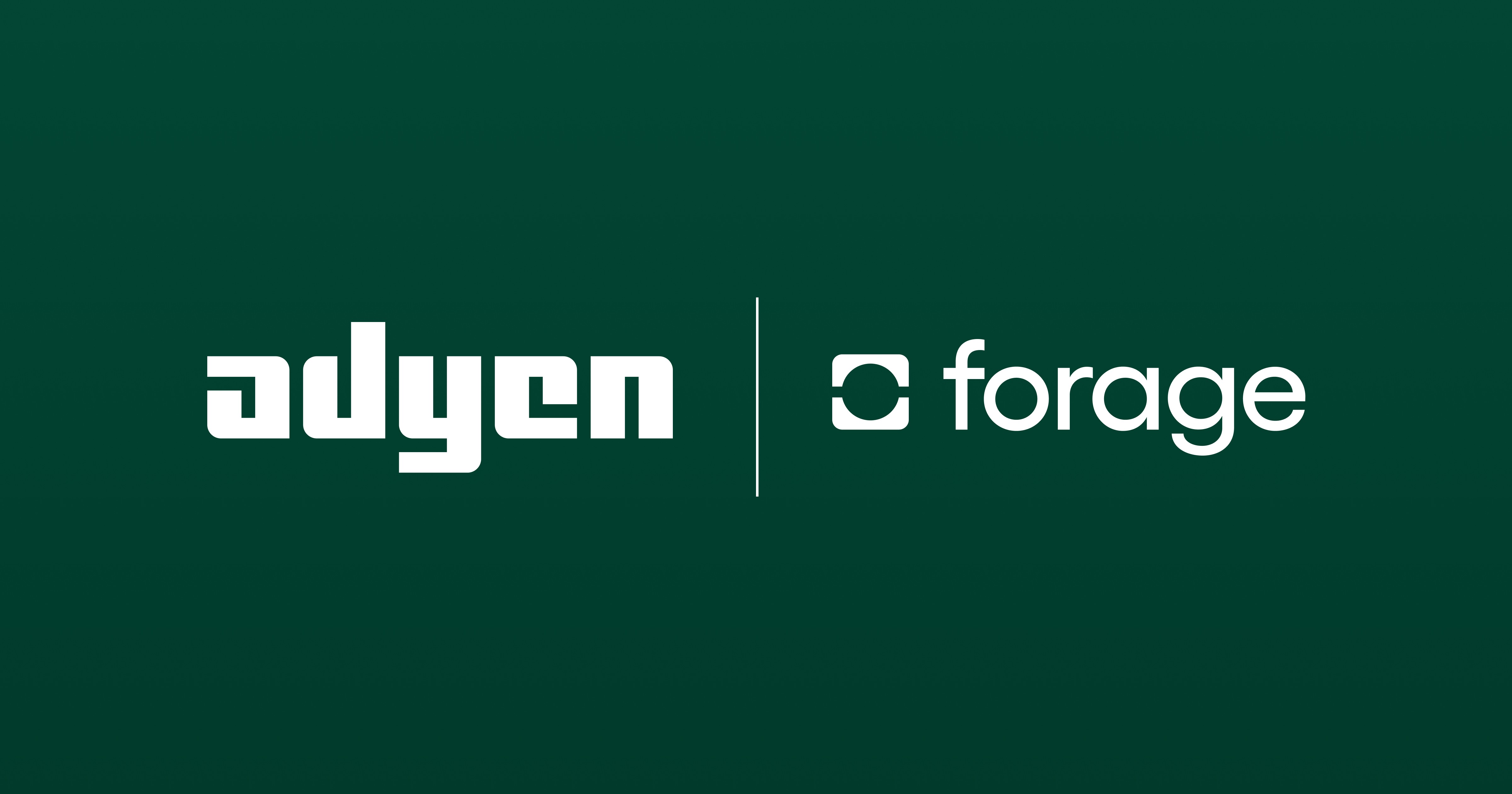 Adyen Logo and Forage Logo side by side