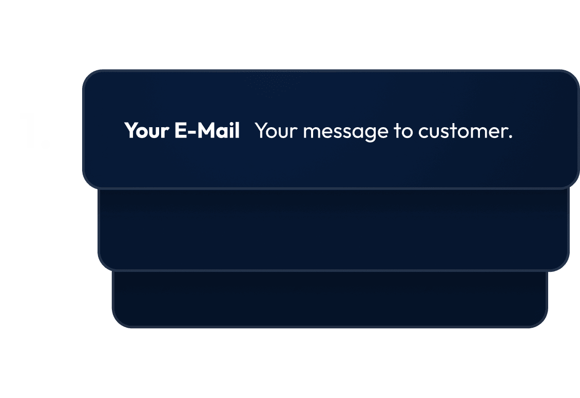 Casa Verde Framer template showing a three-step email message layout.