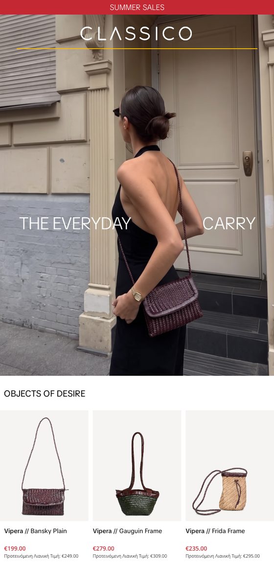 Classico email newsletter