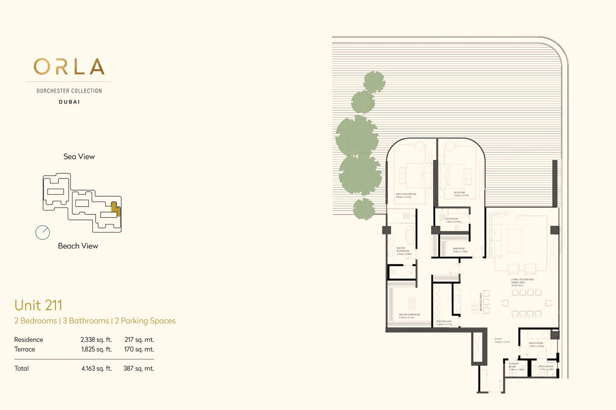 Orla Dorchester 2 Bedroom Floor Plan