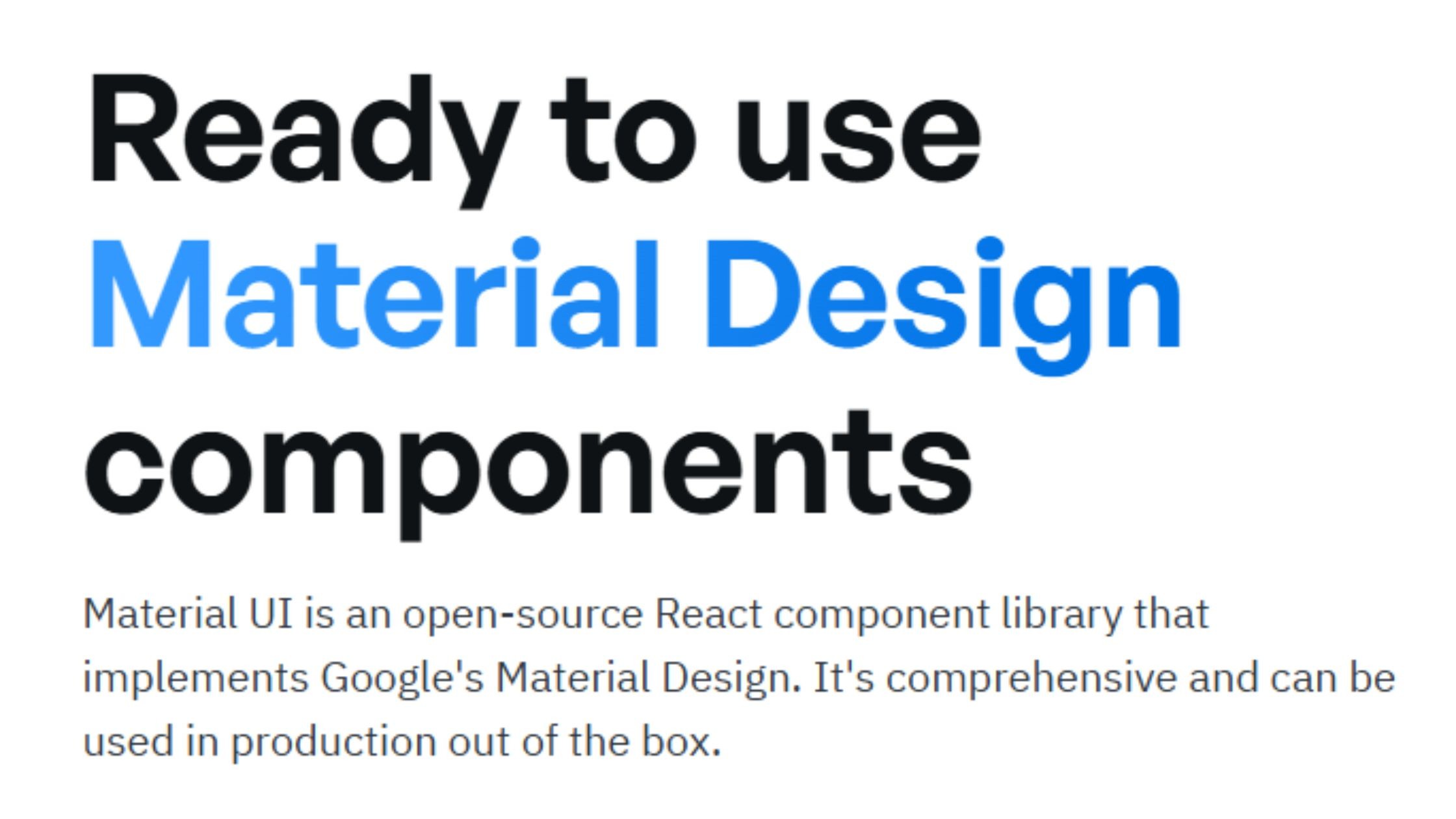 Material-UI (MUI) landing page hero
